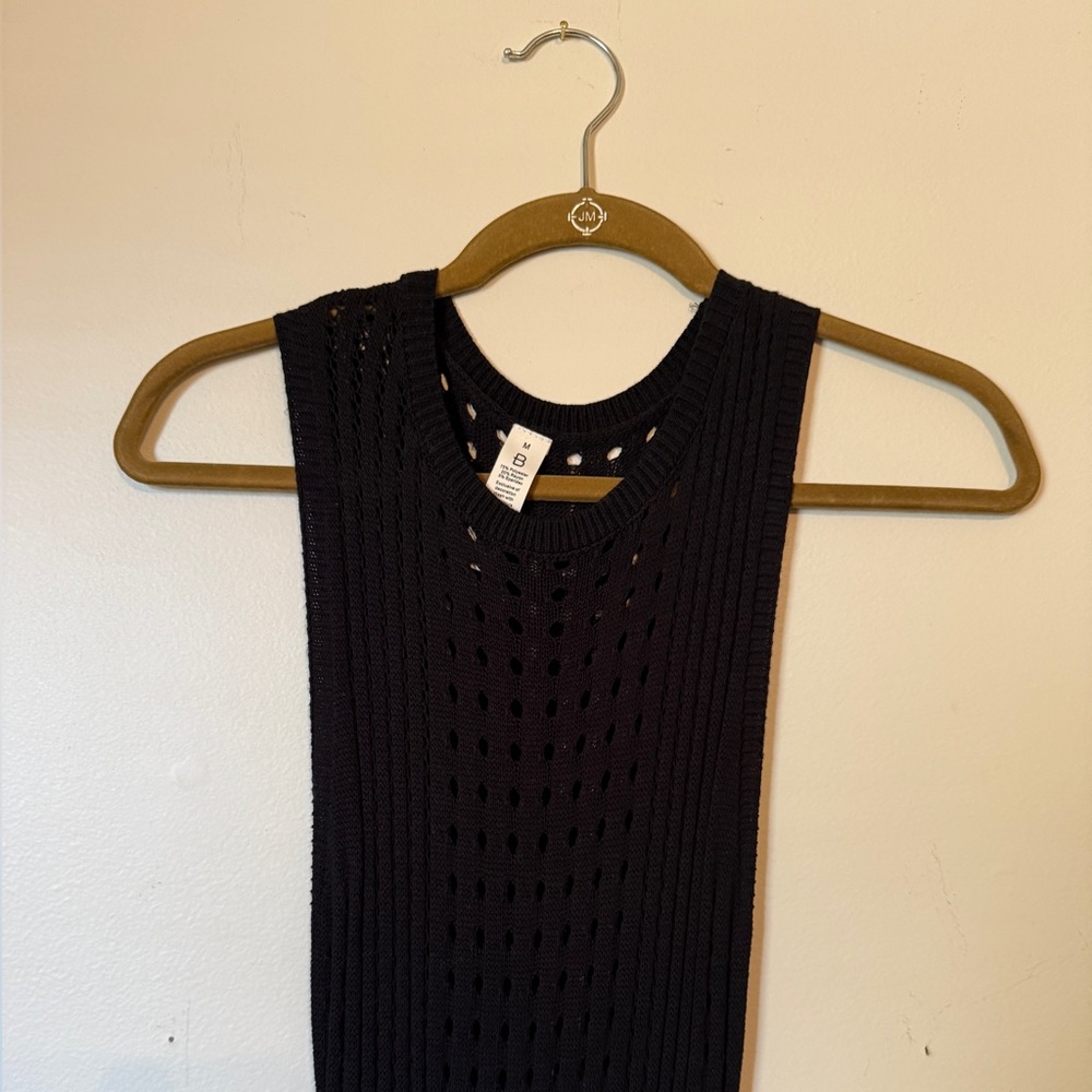Black Sleeveless Knit Dress